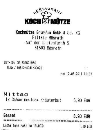 snig Hffner Kochmtze Restaurant